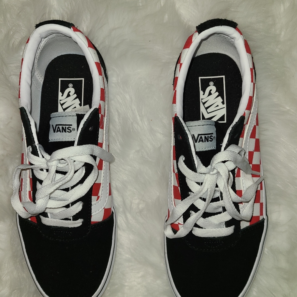 Vans Sneaker Black with Red & White Checker Print